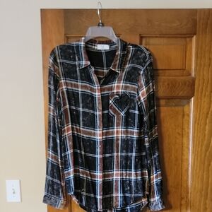 Plaid Button-Up Shirt
